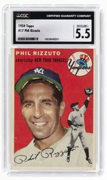 1954 TOPPS #17 PHIL RIZZUTO (HOF) CGC 5.5 EXCELLENT+.