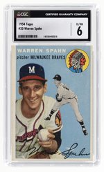 1954 TOPPS #20 WARREN SPAHN (HOF) CGC 6 EX/NM.