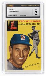 1954 TOPPS #250 TED WILLIAMS CSG 2 GOOD.