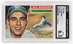 1956 TOPPS #145 GIL HODGES (HOF) GRAY BACK CGC 6.5 EX/NM+.