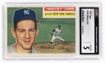 1956 TOPPS #240 WHITEY FORD (HOF) CGC 5 EXCELLENT.