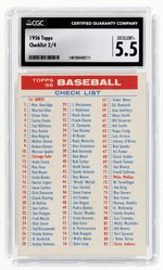 1956 TOPPS CHECKLIST 2/4 CGC 5.5 EXCELLENT+.