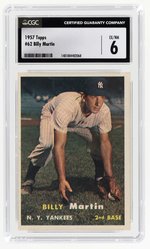 1957 TOPPS #62 BILLY MARTIN CGC 6 EX/NM.