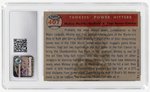 1957 TOPPS #407 YANKEES' POWER HITTERS MICKEY MANTLE (HOF)/YOGI BERRA (HOF) CGC 4.5 VG/EX+.