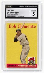 1958 TOPPS #52 ROBERTO CLEMENTE (HOF) TEAM NAME IN WHITE CGC 5 EXCELLENT.