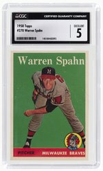 1958 TOPPS #270 WARREN SPAHN (HOF) CGC 5 EXCELLENT.