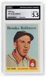 1958 TOPPS #307 BROOKS ROBINSON (HOF) CGC 5.5 EXCELLENT+.