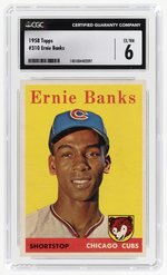 1958 TOPPS #310 ERNIE BANKS (HOF) CGC 6 EX/NM.