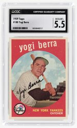 1959 TOPPS #180 YOGI BERRA (HOF) CGC 5.5 EXCELLENT+.