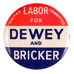 DEWEY 1944 LABOR ENDORSEMENT 3.5".