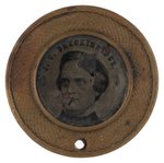 BRECKINRIDGE SCARCE 1860 BRASS FRAME FERROTYPE BADGE.