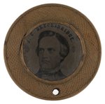 BRECKINRIDGE SCARCE 1860 BRASS FRAME FERROTYPE BADGE.