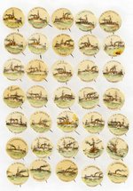 SPANISH-AMERICAN U.S. WARSHIPS COMPLETE SET OF 35 BUTTONS FROM 1898.