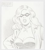 RAMONA FRADON ORIGINAL ART PENCIL SKETCH OF BLACK CANARY.