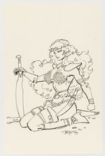 VAL SEMEIKS ORIGINAL ART SKETCH OF RED SONJA.