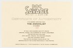 DOC SAVAGE "THE ANNIHILIST" BY JAMES BAMA SIGNED LIMITED PRINT.