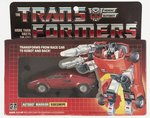 TRANSFORMERS (1985) SERIES 1 CAR - SIDESWIPE BOXED ACTION FIGURE (TRADEMARK LOGO).