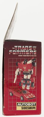 TRANSFORMERS (1985) SERIES 1 CAR - SIDESWIPE BOXED ACTION FIGURE (TRADEMARK LOGO).