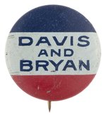 SCARCE "DAVIS AND BRYAN" LITHO NAME BUTTON HAKE #15.