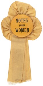 ATTRACTIVE "VOTES FOR WOMEN" SUFFRAGE BADGE.