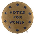 "VOTES FOR WOMEN" SUFFRAGE TEN STAR BUTTON.