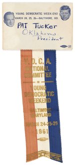 KENNEDY "YOUNG DEMOCRATIC WEEKEND" BALTIMORE, MD 1961 RIBBON BADGE.