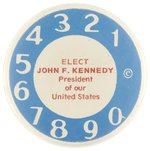 "ELECT JOHN F. KENNEDY" RARE 1960 HOPEFUL CAMPAIGN ROTARY PHONE DIAL BUTTON.