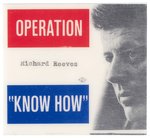 KENNEDY "OPERATION KNOW HOW" 1962 LAMINATED BADGE.