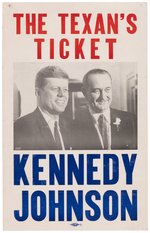 KENNEDY & JOHNSON "THE TEXAN'S TICKET" 1960 JUGATE POSTER.