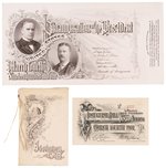 McKINLEY & ROOSEVELT 1901 INAUGURATION JUGATE TICKET, INAUGURAL BALL PASS & DANCE CARD.