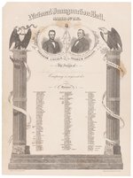 LINCOLN & JOHNSON 1864 JUGATE INAUGURAL BALL INVITATION.