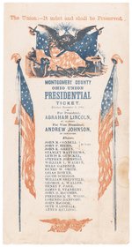 LINCOLN & JOHNSON "MONTGOMERY COUNTY OHIO UNION" 1864 BALLOT.