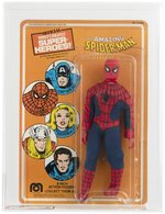 MEGO WGSH SPIDER-MAN ON 1975B CARD AFA 80 NM (POPPED KNEE PIN).