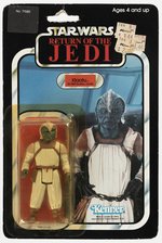 STAR WARS: RETURN OF THE JEDI (1983) - KLAATU (IN SKIFF GUARD OUTFIT) 77 BACK-A CARDED ACTION FIGURE.