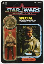 STAR WARS: THE POWER OF THE FORCE (1985) - LUKE SKYWALKER (IN BATTLE PONCHO) 92 BACK CARDED ACTION FIGURE.