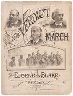 GARFIELD ASSASSINATION: "THE VERDICT MARCH" GUITEAU TRIAL SHEET MUSIC.