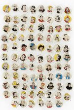 KELLOGG'S PEP CEREAL 1945-47 COMPLETE HIGH GRADE SET OF 86 COMIC CHARACTER BUTTONS.