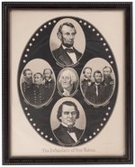 LINCOLN & JOHNSON DEFENDERS OF OUR UNION CIVIL WAR GENERALS 1864 PRINT.