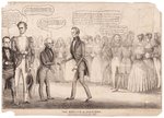 CLAY & VAN BUREN "THE MEETING AT SARATOGA" NEW YORK 1840 CAMPAIGN PRINT.