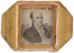 JOHN Q. ADAMS 1828 "VICTORY FOR ADAMS" SEWING BOX WITH PORTRAIT UNDER GLASS.