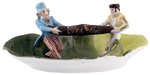 UNCLE SAM & A SPAINIARD FIGHTING OVER CUBAN CIGAR SPANISH AMERICAN WAR ASHTRAY.