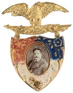 TAFT ENAMEL SHIELD WITH REAL PHOTO PORTRAIT UNLISTED IN HAKE.