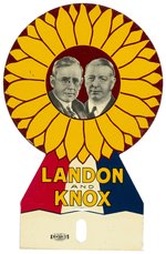 "LANDON AND KNOX" 1936 SUNFLOWER JUGATE LICENSE PLATE ATTACHMENT.