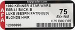 STAR WARS: THE EMPIRE STRIKES BACK (1980) - LUKE SKYWALKER (BESPIN FATIGUES/BLONDE HAIR) 41 BACK-B AFA 75 EX+/NM.