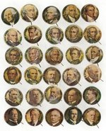 PRESIDENTIAL BUTTONS SET OF 30 WASHINGTON THROUGH HOOVER.