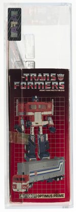 TRANSFORMERS (1984) - SERIES 1 OPTIMUS PRIME AFA 75+ Q-EX+/NM (TRADEMARK LOGO).