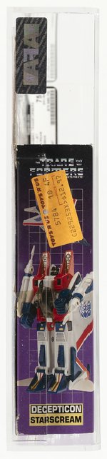 TRANSFORMERS (1984) SERIES 1 JET - STARSCREAM AFA 75 EX+/NM (W/RUBSIGN).