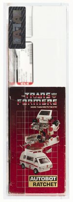 TRANSFORMERS (1984) SERIES 1 CAR - RATCHET AFA 75 EX+/NM (NO CROSS).