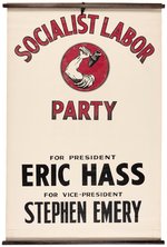 HASS & EMERY SOCIALIST LABOR PARTY 1952 HEADQUARTERS BANNER.