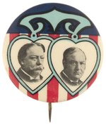 TAFT & SHERMAN HEART SHAPED LOCKET MOTIF 1912 JUGATE BUTTON.